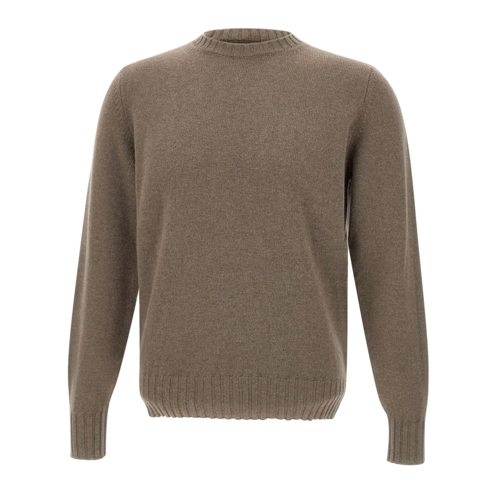 Filippo De Laurentiis Herenwol kasjmier ronde hals trui Brown Heren