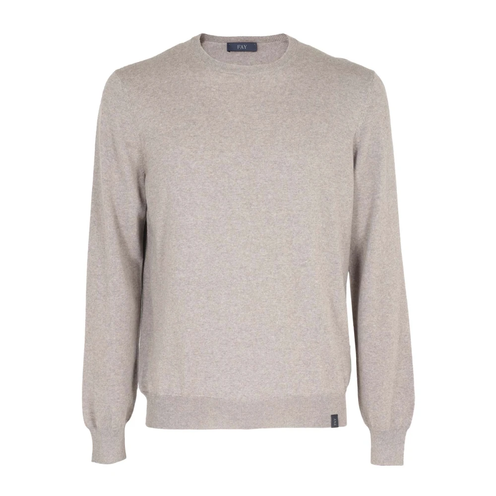 Fay Ronde Hals Sweater Beige Heren