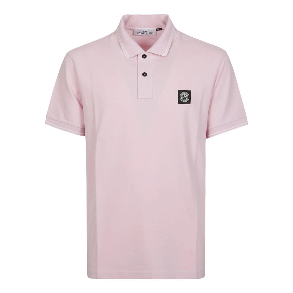Stone Island Slim Fit Polo Shirt Pink Heren