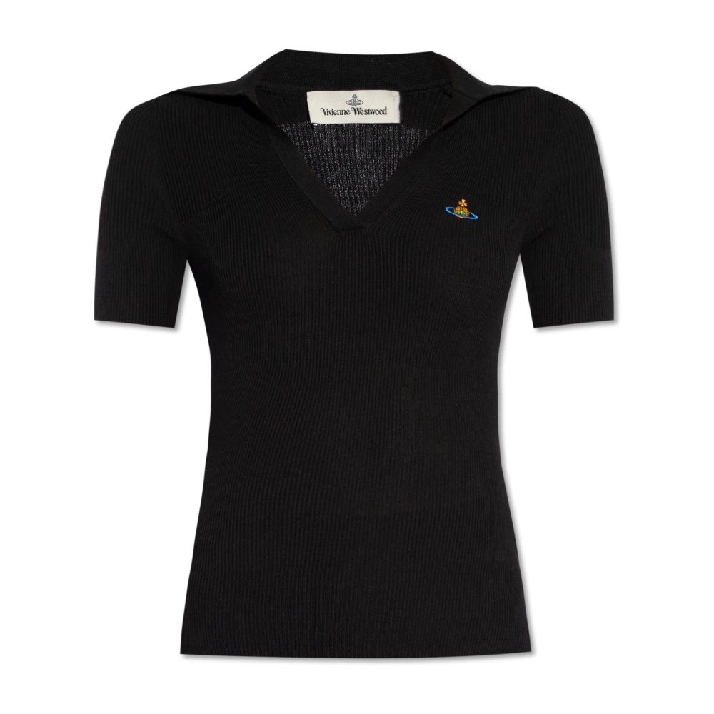 Vivienne Westwood Polo shirt met logo Black Dames