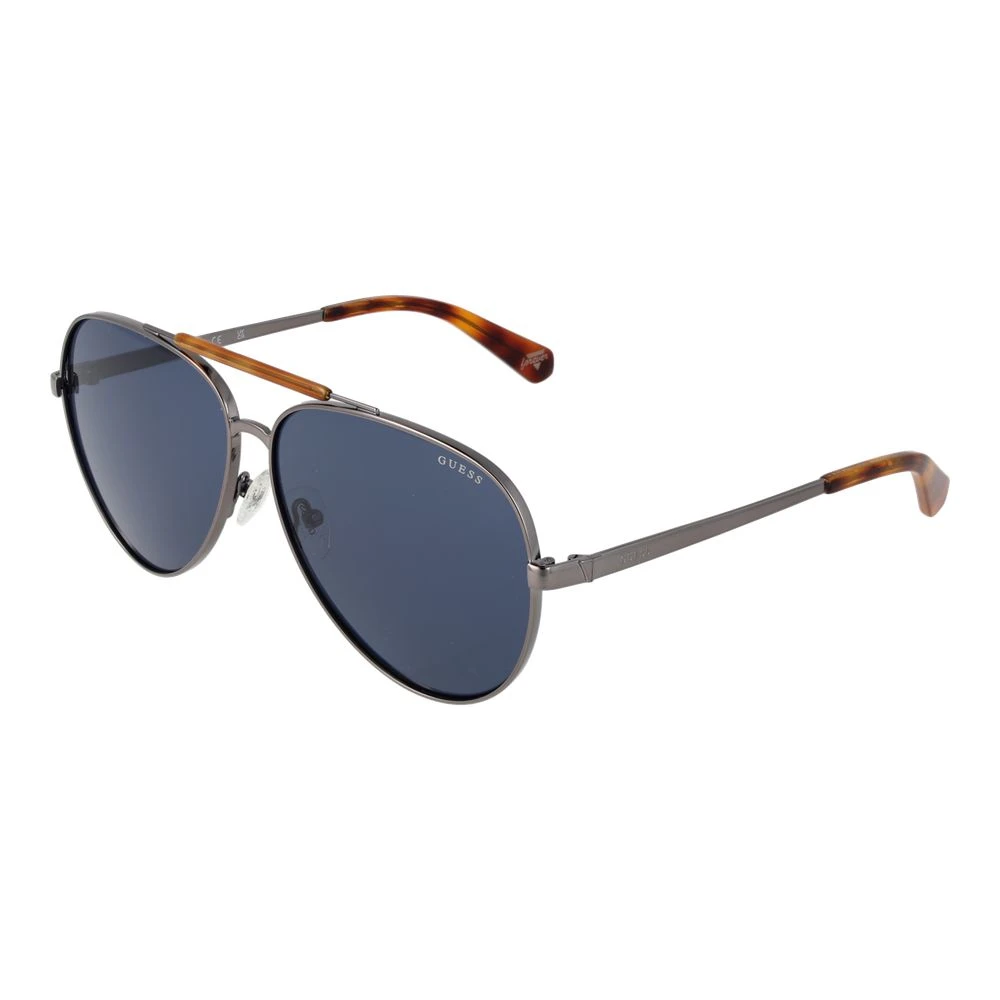 Guess Women's Blue Gunmetal Aviator Sunglasses Lenses