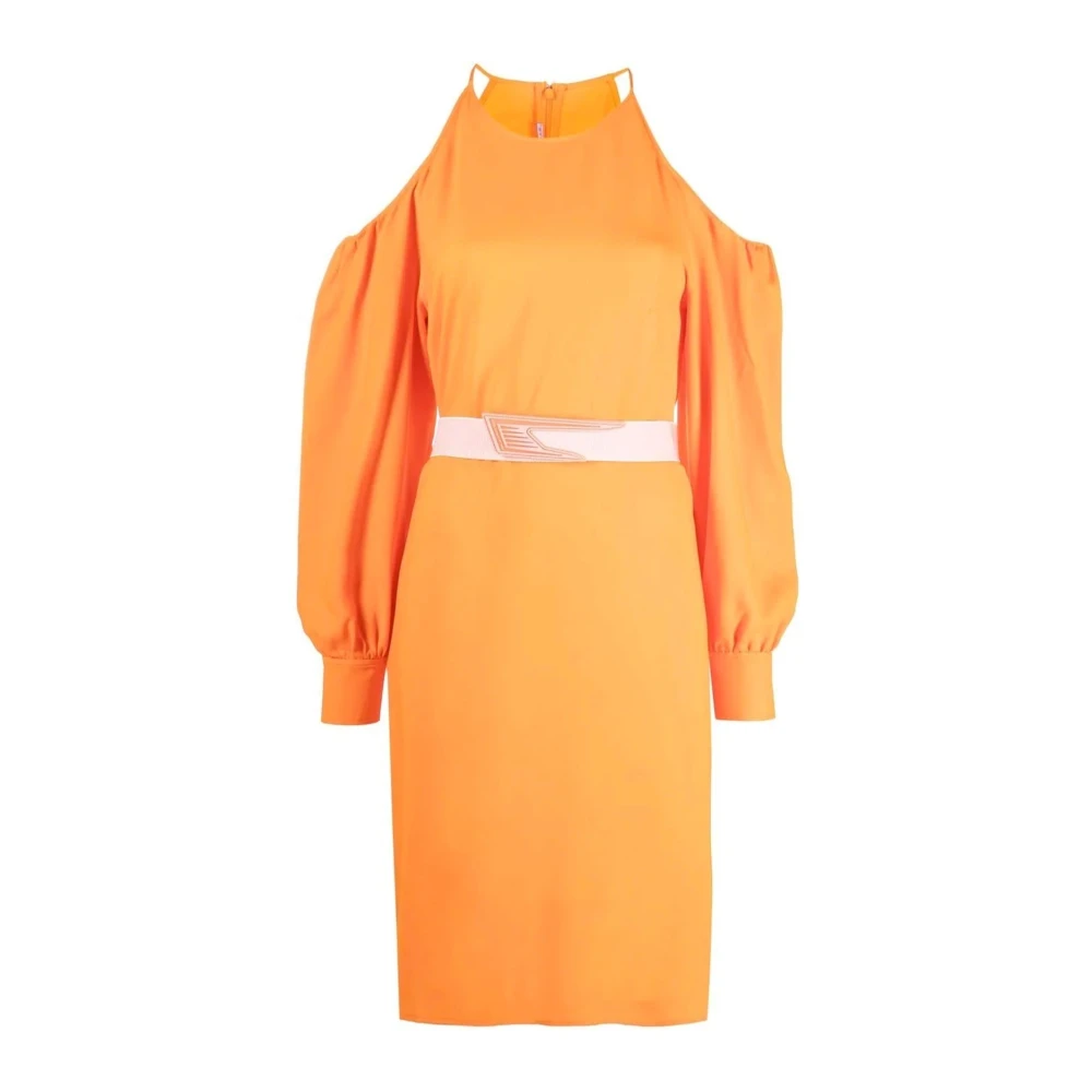 Stella Mccartney Off-Shoulder Jurk met Parel Detail Orange Dames