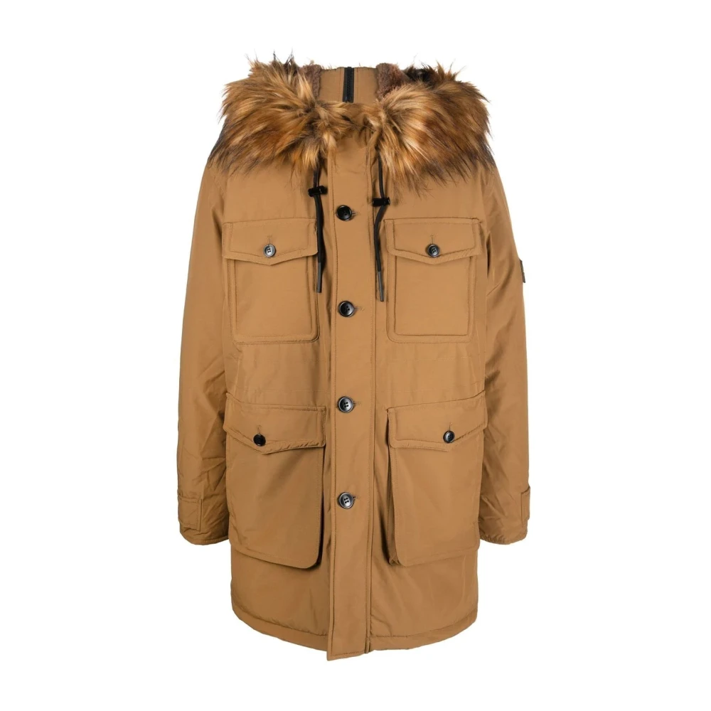 Diesel Mannelijk Bruin Jassen Heren, M, Katoen, W-Jorg-Nw Hooded Padded Coat