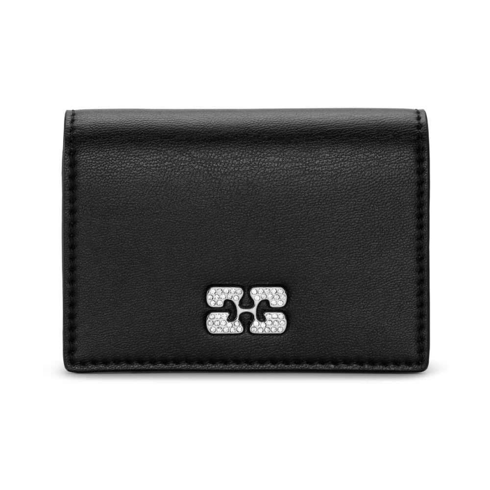 Ganni Bou Flap Card Holder Strass Black Dames