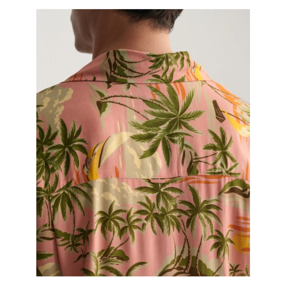 Gant Korte mouwen Hawaiiaans overhemd losse pasvorm Multicolor Heren