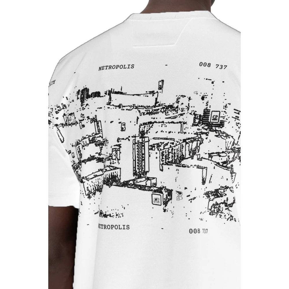 C.P. Company Witte Katoenen Regular Fit T-shirt White Heren