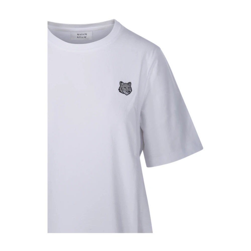 Maison Kitsuné Vos Hoofd Patch T-shirt White Dames