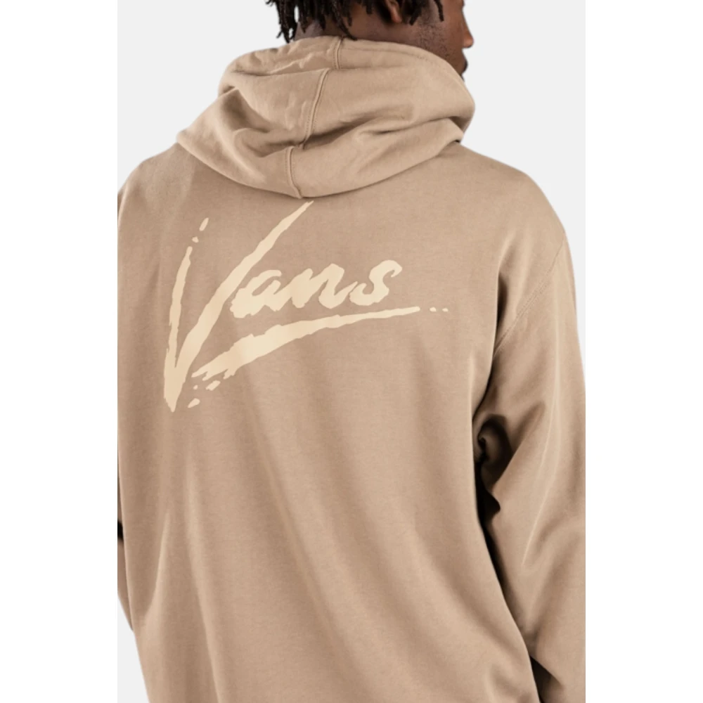 Vans Hoodie met voorzak en logo Beige Heren