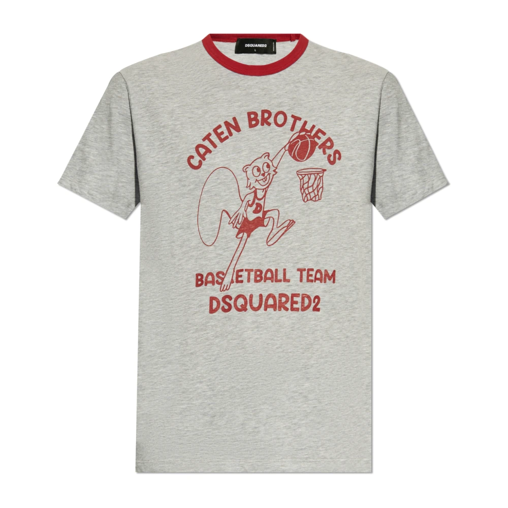 Dsquared2 T-shirt met logo Gray Heren