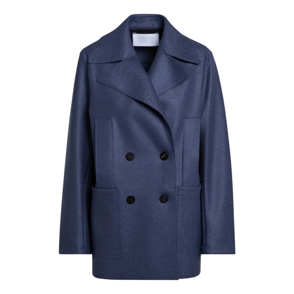 Harris Wharf London Dubbelborstige Jas Blue Dames
