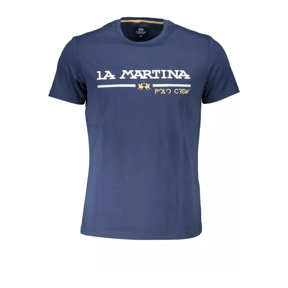 LA MARTINA Blauw Iconisch Embleem Katoenen T-shirt Blue Heren