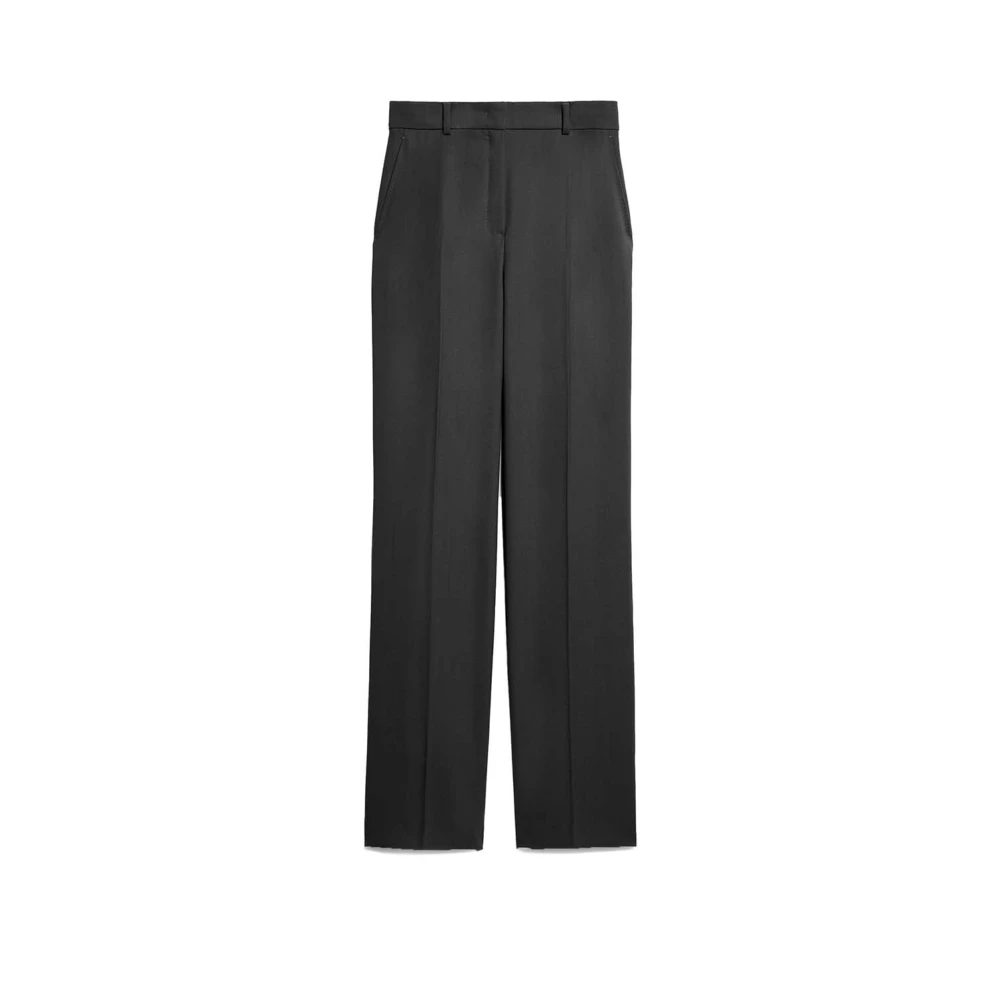 Max Mara Zwarte Broek met Rechte Pijpen Black Dames