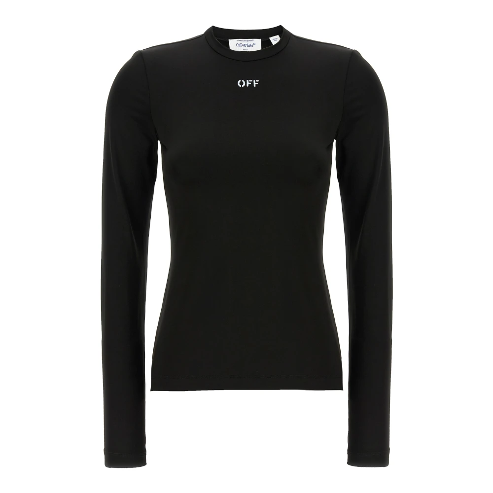 Off White Black Round-Neck Knitwear, Female, S, Second Skin Jumper