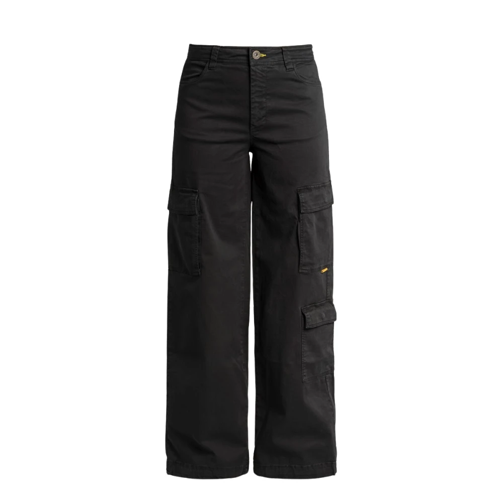 Parajumpers Women's Black Wide Trousers, W30, Lela - Cargo Trousers