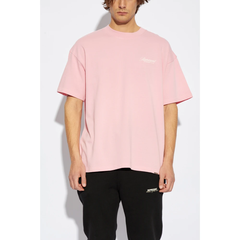 Represent Owners Club Script T-Shirt Pink Heren