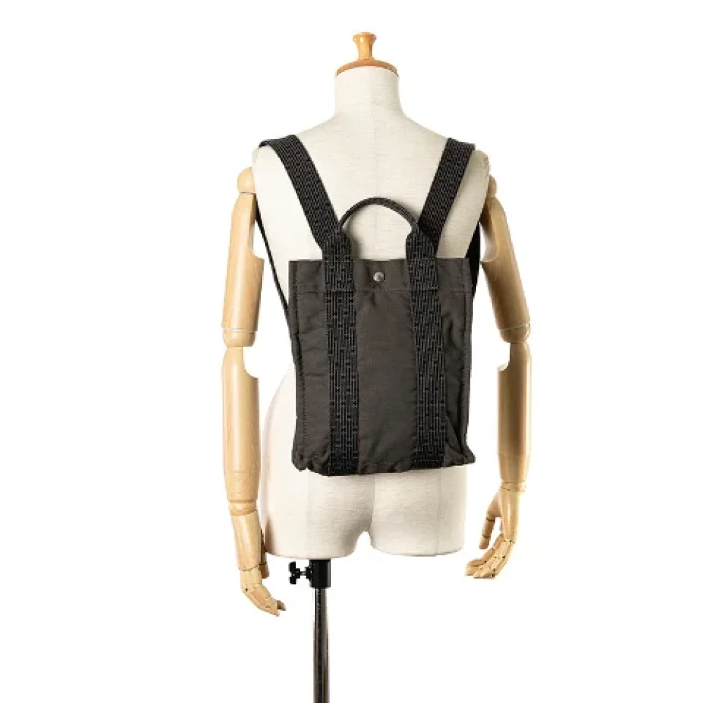Hermès Vintage Pre-owned Canvas backpacks Gray Dames