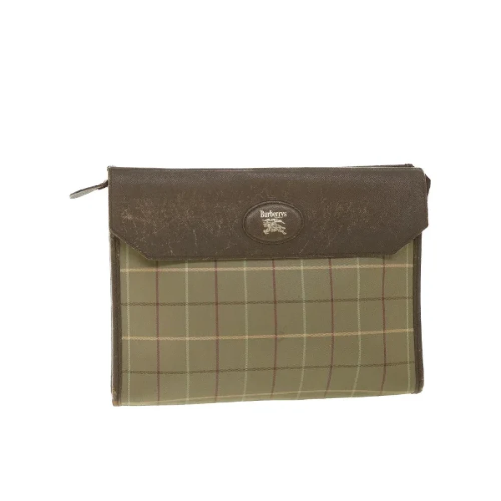Burberry Vintage Pre-owned Nylon clutches Brown Dames