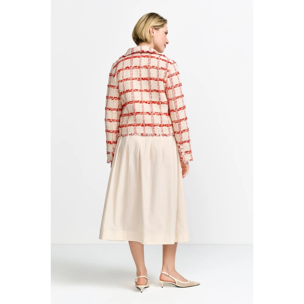 Rich & Royal Geruite Boucle Jas Beige Dames