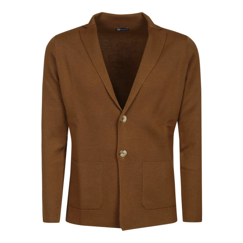 Filippo De Laurentiis Bruine Merino Wol Revers Jas Brown Heren