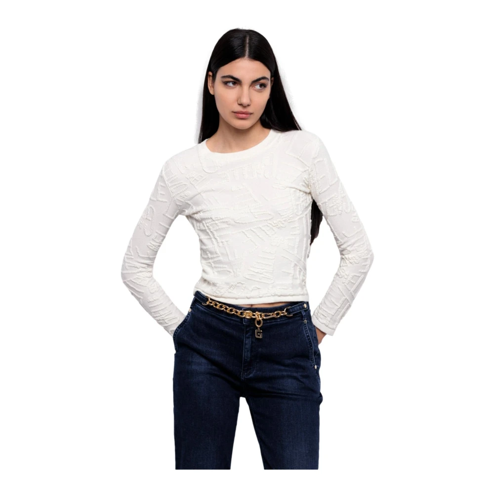 Gaëlle Paris Lange Mouw Patroon Trui Off White Dames
