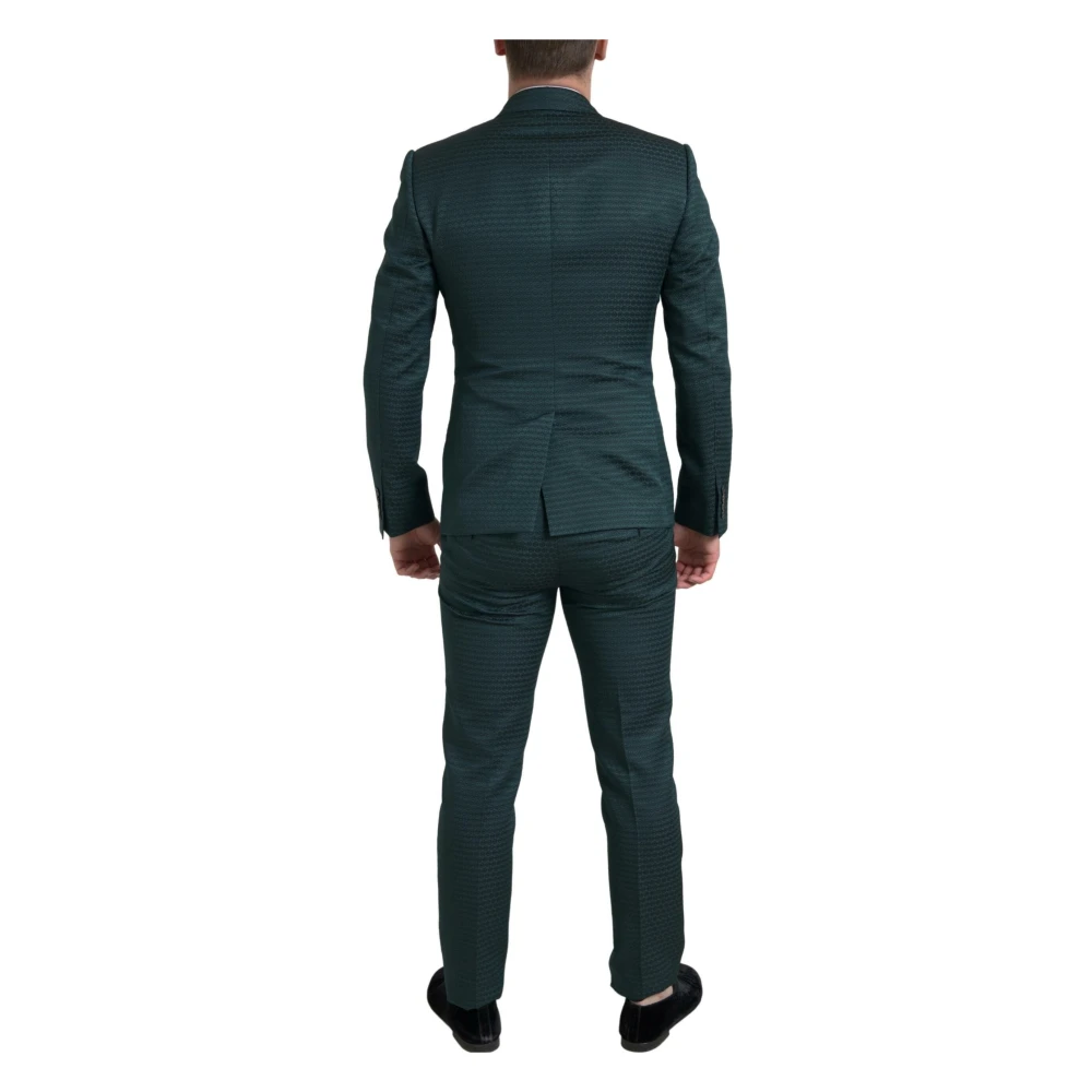 Dolce & Gabbana Smaragdgroen Slim Fit 3-Delig Pak Green Heren