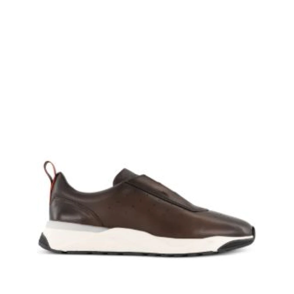 Santoni Leren Sneakers Heren Schoenen Bruin