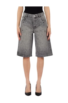 Bermudashorts med strassapplikationer