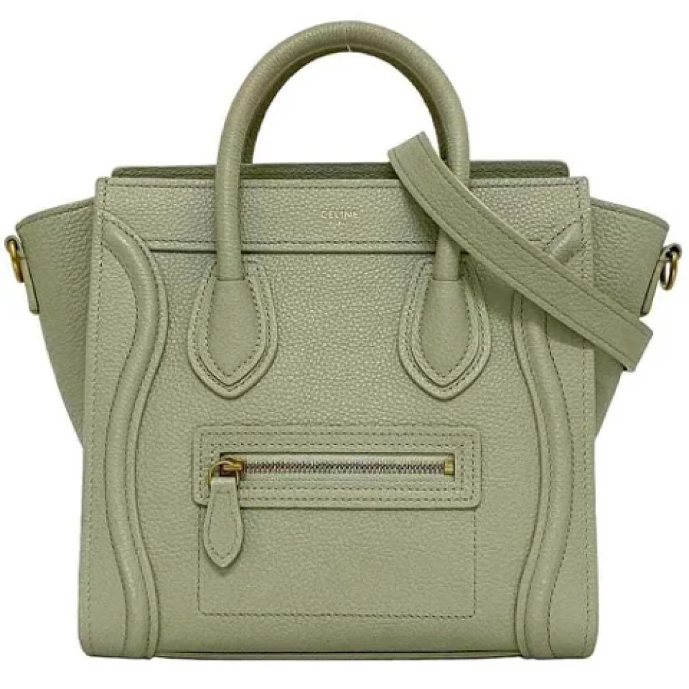 Celine Vintage Pre-owned Leather celine-bags Green Dames