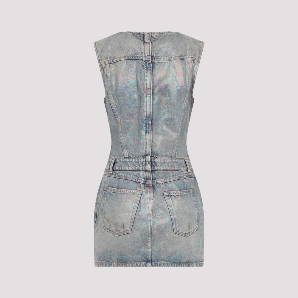 Acne Studios Denim Mini Jurk met Vuile Effect Blue Dames