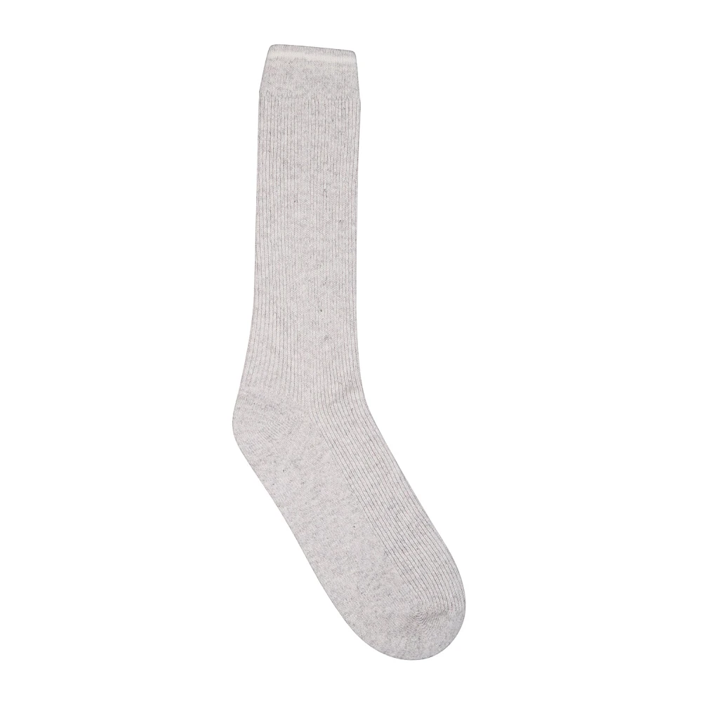 Eleventy Men's Gray Socks, One Size, Striped Cashmere Socks