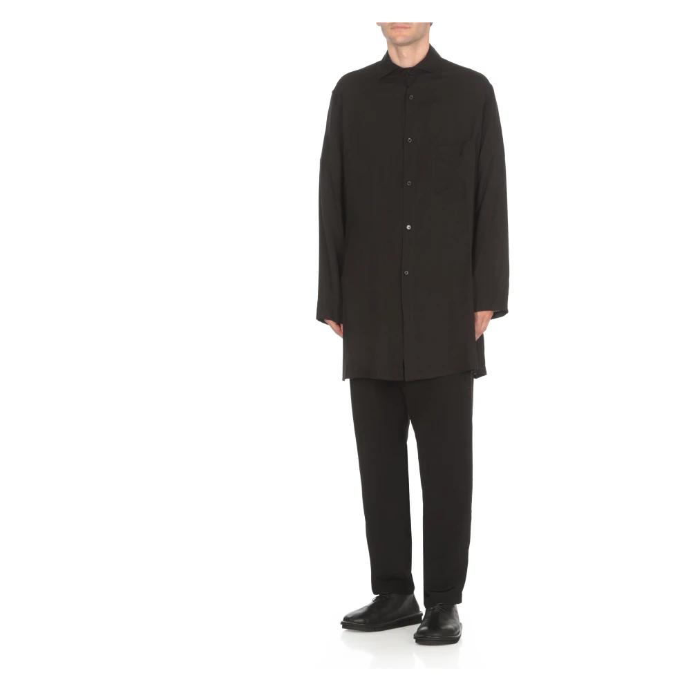 Yohji Yamamoto Zwarte Jassen voor Mannen Black Heren