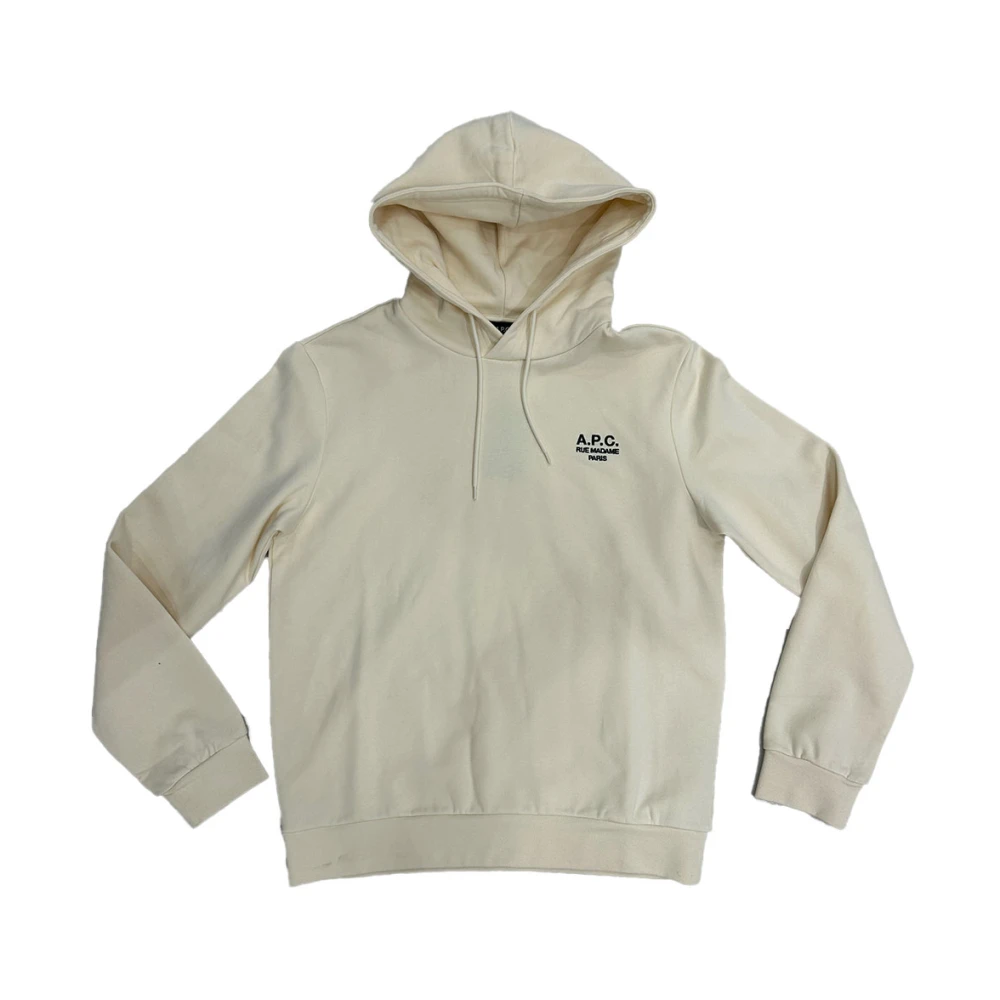 A.p.c. Biologische Fleece Hoodie Standard Rue Madame Beige Heren