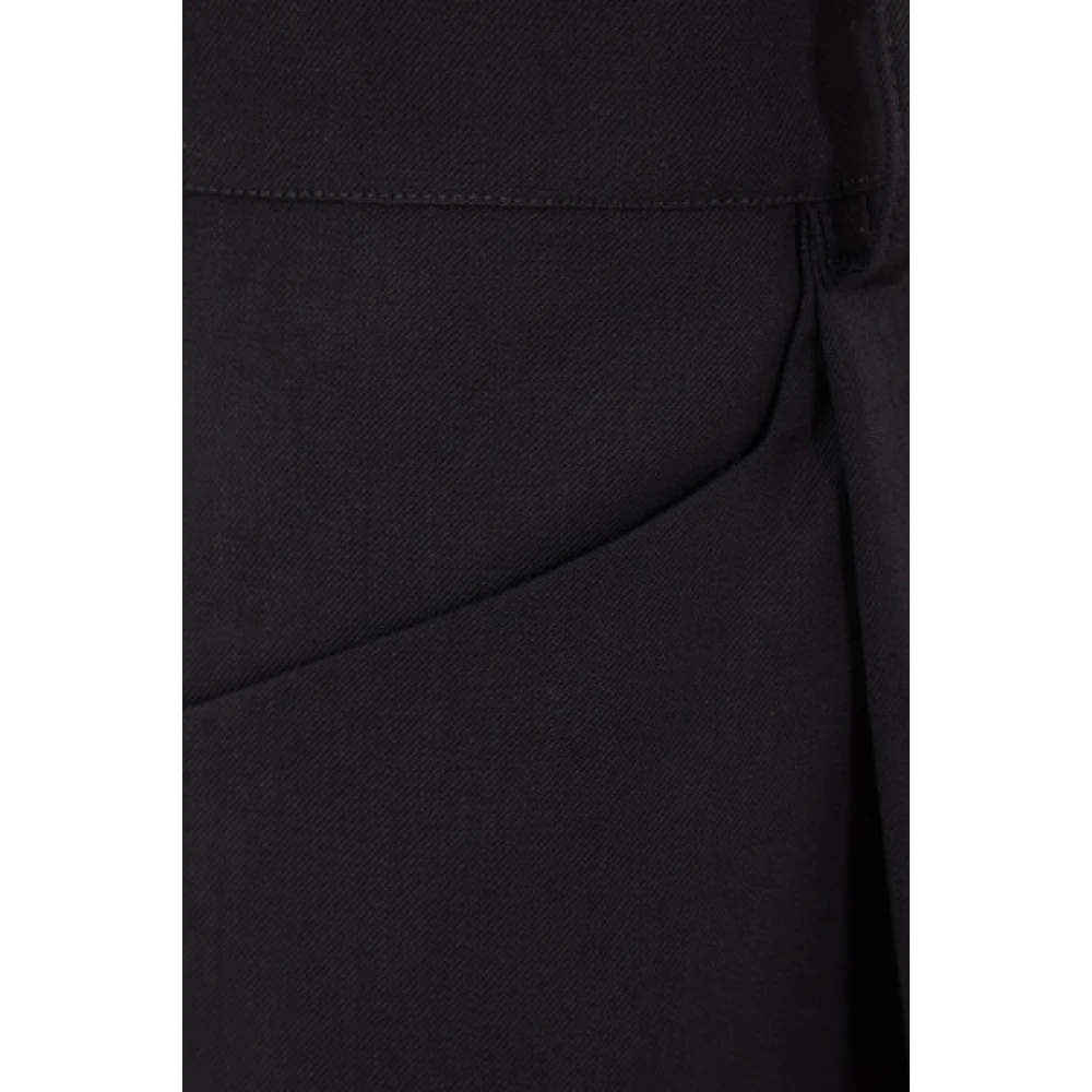 Vivienne Westwood Zwarte Loose-Fit Wollen Broek met Afneembaar Korset Black Dames