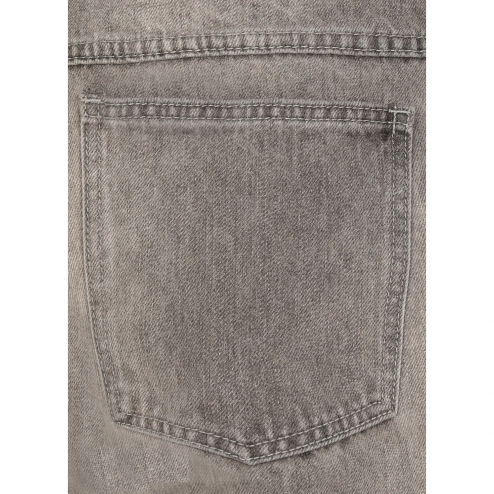 Who Decides War Grijze Katoenen Jeans met Geborduurd Logo Gray Heren