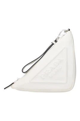Vit Läder Clutch Väska