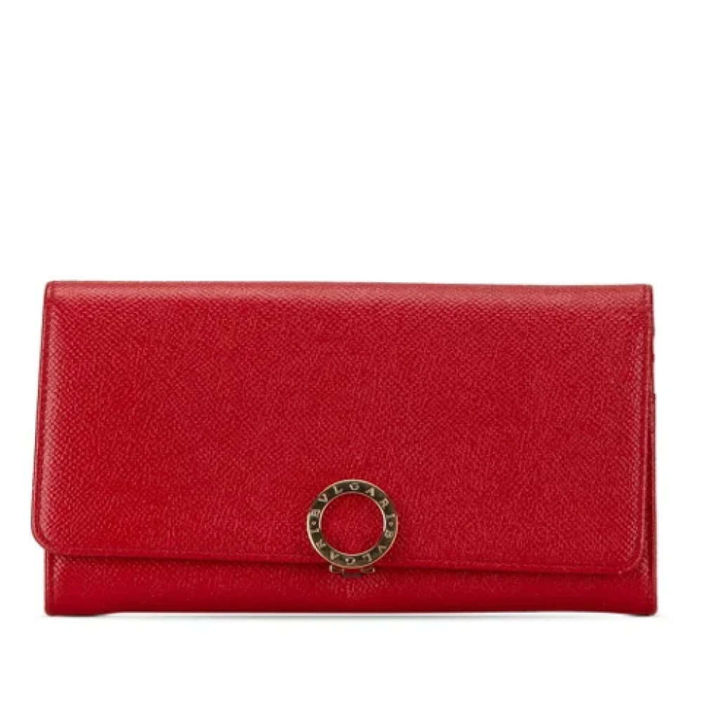 Bvlgari Vintage Pre-owned Leather wallets Red Dames