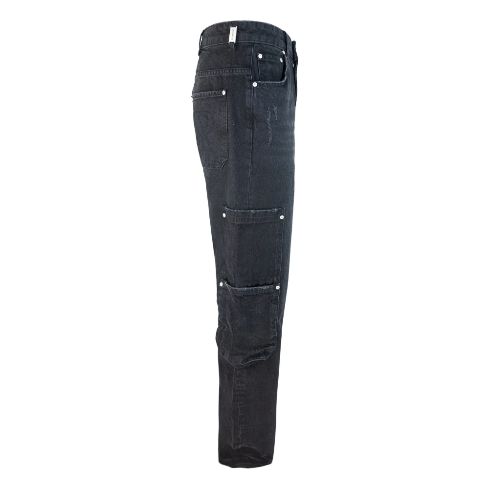 Represent Zwarte Denim Jeans Dubbele Zak Scratch Black Heren