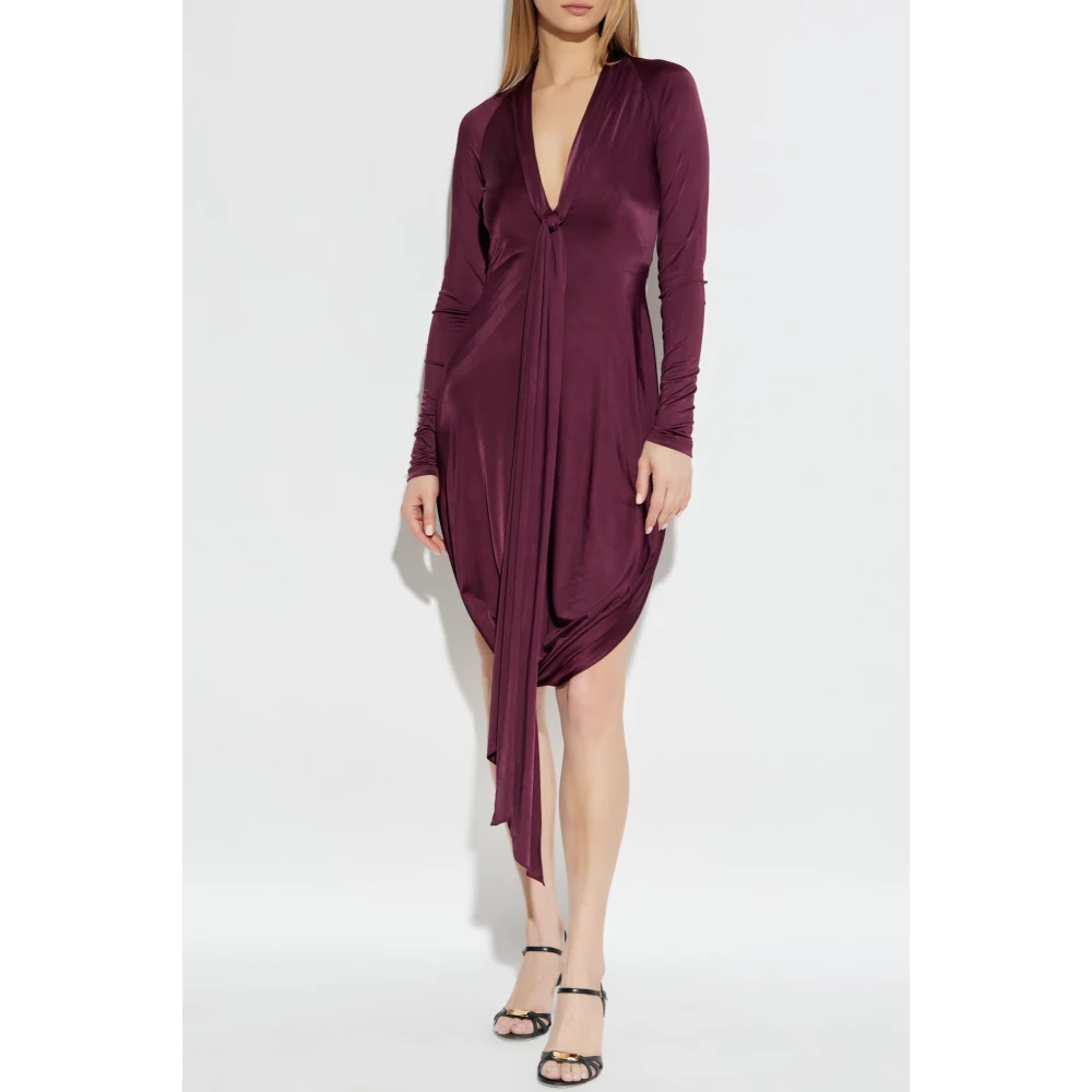 Salvatore Ferragamo Jurk met lange mouwen Purple Dames