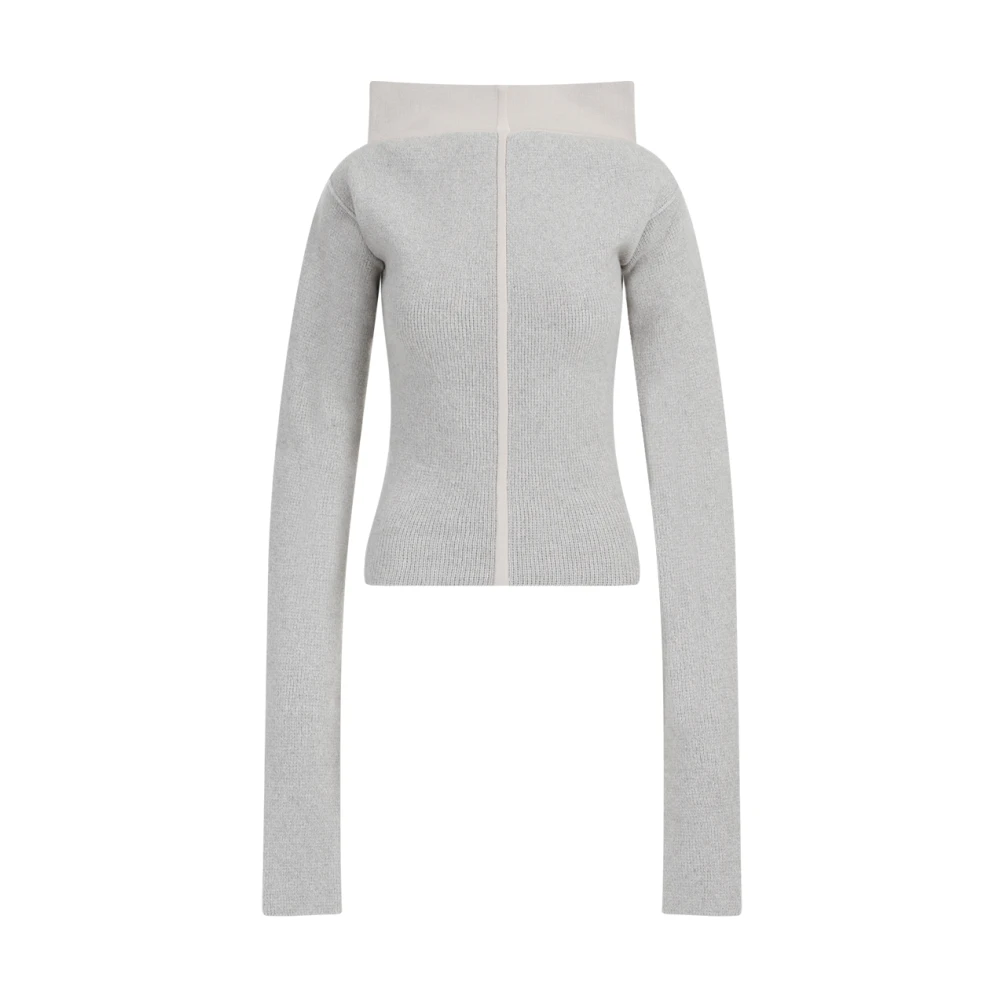 Rick Owens Cowl Pullover Sweater Beige Dames