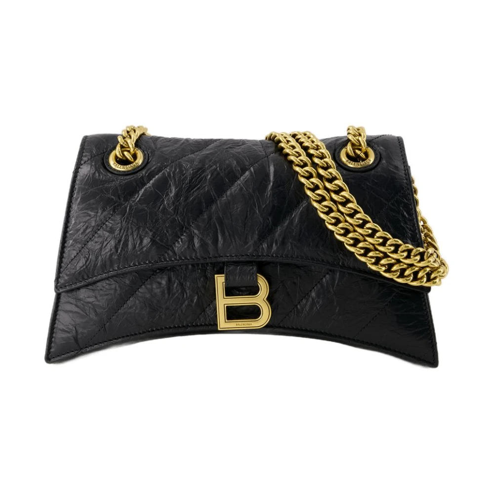 Balenciaga Women's Black Quilted Crush Chain Crossbody In