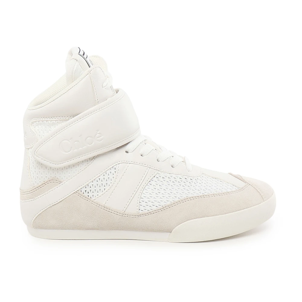 Chloé Witte Mesh Sneakers met Leren Band Dames Schoenen