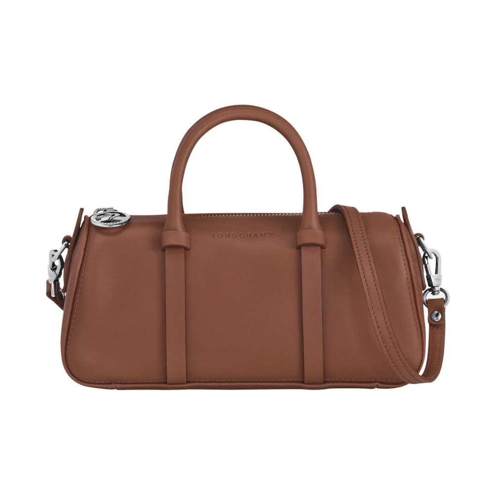 Longchamp Brandy Kalfsleren Tassen met Zilverkleurige Hardware Brown Dames