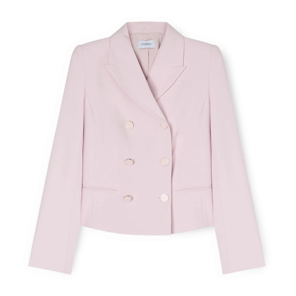 Motivi Donna Rosa - Giacca Doppiopetto In Cady Crêpe - Jackets - L