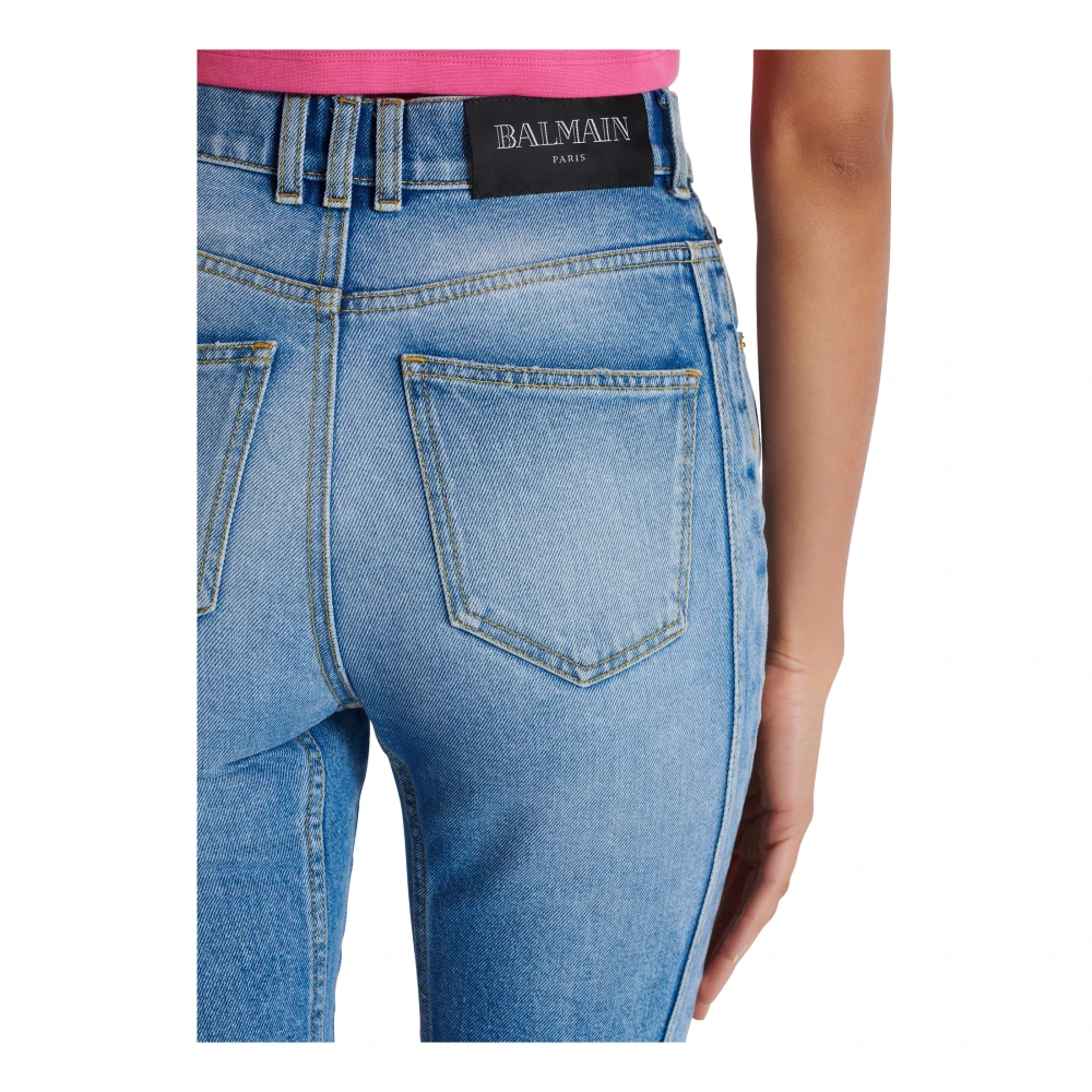 Balmain Lichtblauwe denim slim-fit jeans Blue Dames