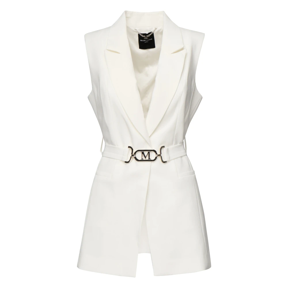 Guess Gestepte Vest met Logoriem White Dames