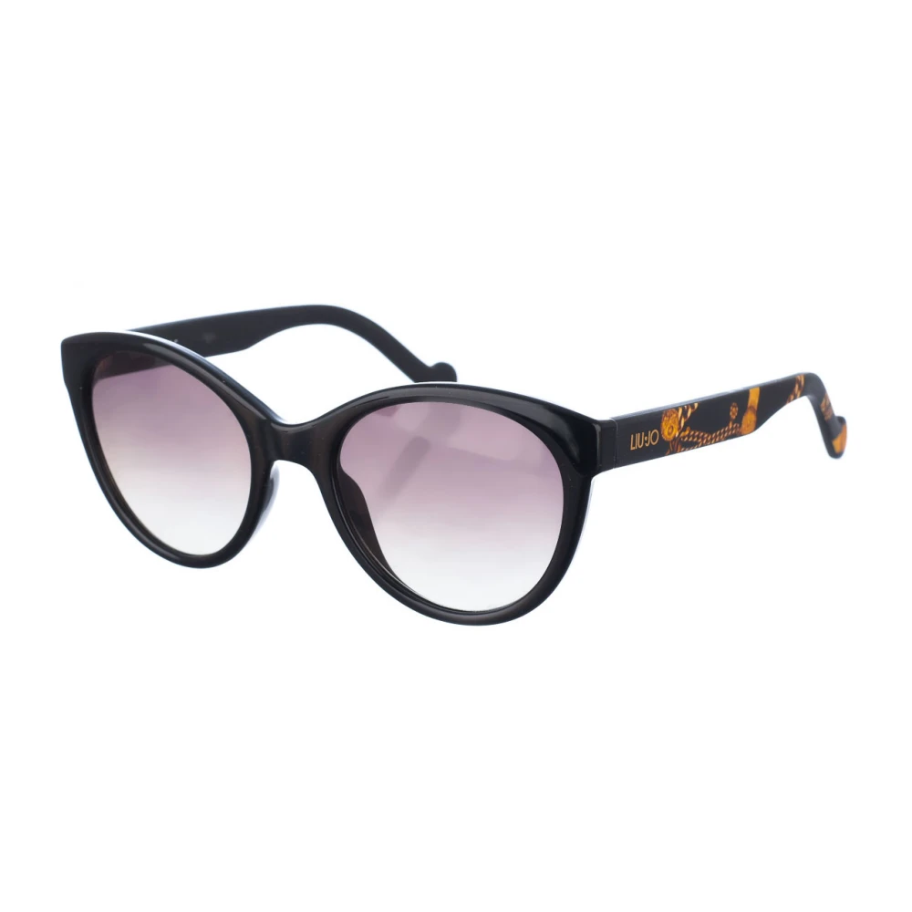 Liu Jo Women's Black Butterfly Oval Acetate Sunglasses