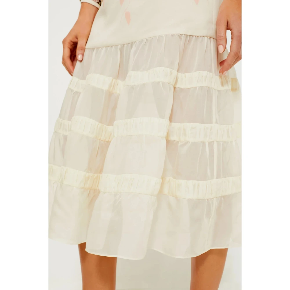 Saloni Jardine Cream Jacqui C Jurk White Dames