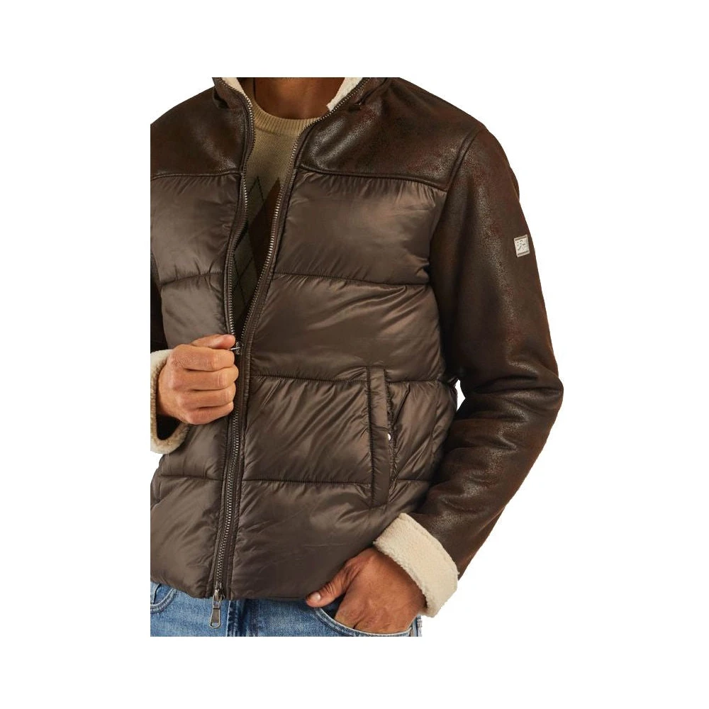 YES ZEE Bruine Nylon Herenjas Brown Heren