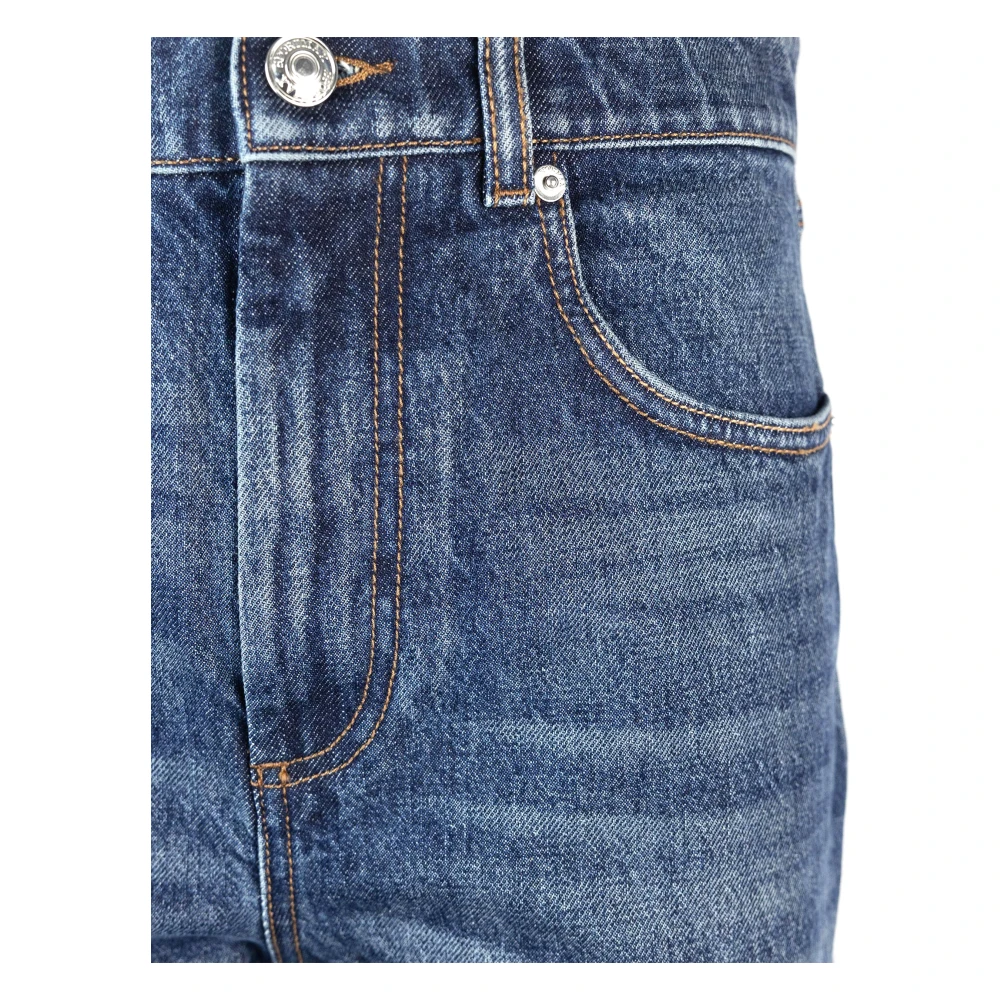 SPORTMAX Vintage donkere wassing rechte pijp jeans Blue Dames