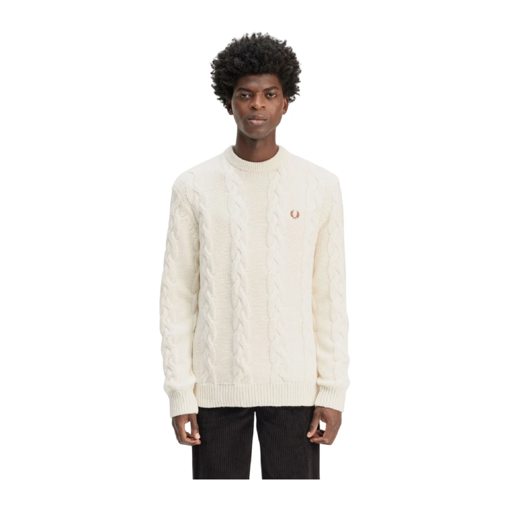 Fred Perry Crème Sweater voor Mannen Aw24 Beige Heren